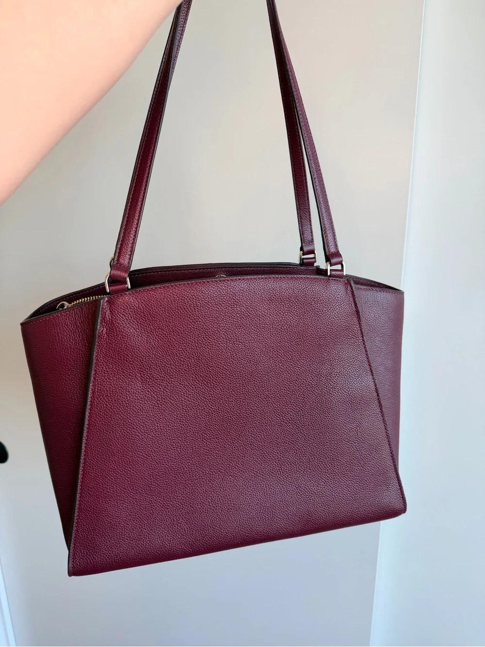 kate spade Deep Burgundy Pebbled Leather Shoulder Bag